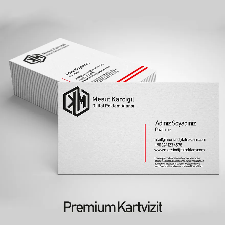 Premium VIP Kartvizit baskı örneği — MK Dijital Mersin